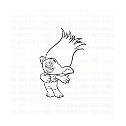 Branch_Sing_Trolls Outline Svg Dxf Eps Pdf Png, Cricut, Cutting file, Vector, Clipart - Instant Download