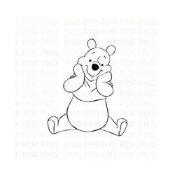 Bear_Winnie_the_Pooh_22 Outline Svg Dxf Eps Pdf Png, Cricut, Cutting file, Vector, Clipart - Instant Download