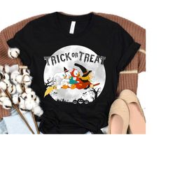 Disney Halloween Ducktales Witch Huey Dewey and Louie Trick Or Treat Hallowen Matching Shirt, Mickeys Not So Scary Party