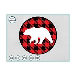 bear svg | grizzly bear svg | plaid bear svg | layered bear svg | bear svg files for cricut | bear silhouette | bear dxf
