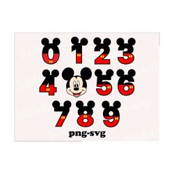 Mickey Mouse Numbers Clipart SVG, PNG