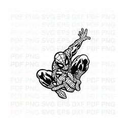 Spider_Man_Silhouette_Shooting Outline Svg Dxf Eps Pdf Png, Cricut, Cutting file, Vector, Clipart - Instant Download