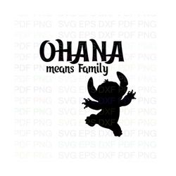 Stitch_Ohana_Means_Lilo_and_Stitch Outline Svg Dxf Eps Pdf Png, Cricut, Cutting file, Vector, Clipart - Instant Download