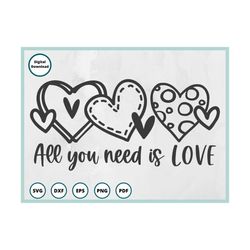 All You Need is Love SVG | Family SVG | Hearts SVG | Valentine svg | valentine's day svg | Love svg | wedding svg | enga