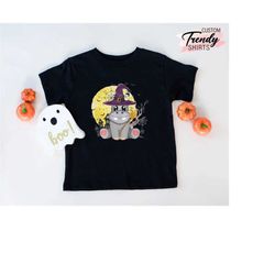 Kids Halloween Shirt, Halloween Gift For Kids, Funny Witch Shirt, Halloween Hippo Shirt For Toddler, Spooky Shirt, Kids