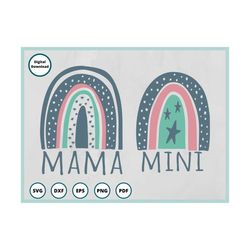 Boho Rainbow SVG | Mommy and Me svg | Spring SVG | Rainbow SVG | Mama svg | mothers day svg | mama and mini svg | rainbo