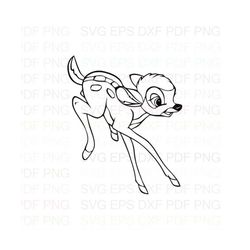 Bambi_Deer Outline Svg Dxf Eps Pdf Png, Cricut, Cutting file, Vector, Clipart - Instant Download