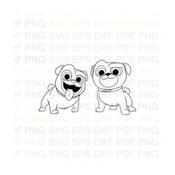 Rolly_And_Bingo_Puppy_Dog_Pals Outline Svg Dxf Eps Pdf Png, Cricut, Cutting file, Vector, Clipart - Instant Download