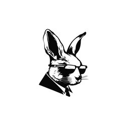BUNNY in TUXEDO SVG, Bunny in Tuxedo Clipart, Bunny with glasses Svg Files For Cricut, Funny Rabbit Svg Cut Files