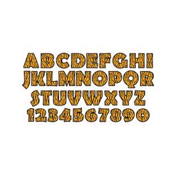 TIGER ALPHABET SVG Files, Tiger Alphabet Clipart, Tiger Font for Cricut, Tiger Numbers