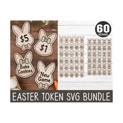 60 Redeemable Easter Token SVG, Kids Easter Laser files, Easter Coin SVG, Easter Egg Prizes, Easter Coin, kids laser, Gl