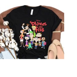 Disney Phineas And Ferb Group Characters Funny Cartoon Shirt, Disney Family Matching Shirt, Disneyland Trip Outfits