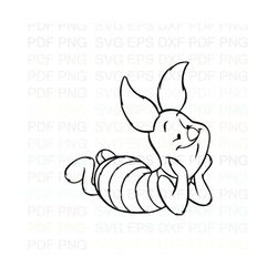 Piglet_Winnie_the_Pooh_6 Outline Svg Dxf Eps Pdf Png, Cricut, Cutting file, Vector, Clipart - Instant Download