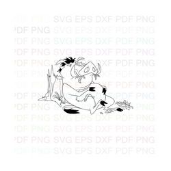 Pumbaa_Timon_and_Pumbaa_18 Outline Svg Dxf Eps Pdf Png, Cricut, Cutting file, Vector, Clipart - Instant Download