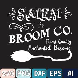 Salem Broom Co Svg, Halloween Svg Cut File, Halloween Svg, Witch Svg, Digital Download