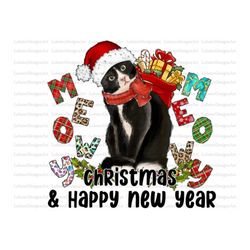 Meowy Christmas Happy New Year Png, Meowy Png, Sublimation Design, Christmas Cat Png, Christmas Vibes, Merry Christmas P