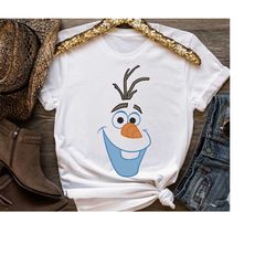 Disney Frozen Olaf Big Face Cartoon T-Shirt, Magic Kingdom Shirt, Walt Disney World, Disneyland Family Matching Shirts