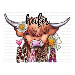 Heifer Mama Png, Mama Png, Cow Png, Heifer, Western, Sublimation Designs Downloads, Highland Cow Png, Country, Mama Desi