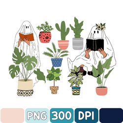 Ghost Plant Lady Png, Halloween Plants Png, Plant Lover Gift, Halloween Mom Png, Spooky Garden Png