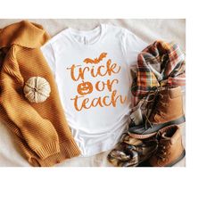 Trick or Teach shirt, Trick or Treat Shirt, Funny Halloween T-Shirt, Toddler Halloween Shirt, Halloween Shirt Kids, Girl