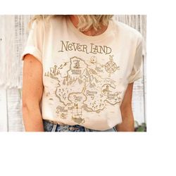 Disney Neverland Map T-Shirt, Disney Peter Pan Tee, Magic Kingdom , Disney Family Matching Shirt, Disneyland Trip Outfit