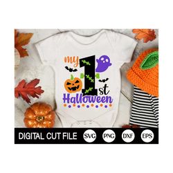 My 1st Halloween Svg, Halloween Girl Svg, First Halloween, Frankenstein Svg, Halloween Costume, Baby Halloween Shirt, Sv