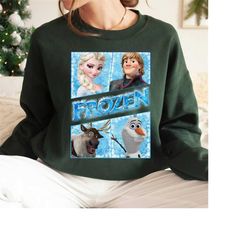Disney Frozen Retro Panel T-Shirt, Elsa, Kristoff, Olaf, Sven Shirt, Disneyland Family Matching Shirts, Magic Kingdom Sh