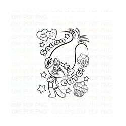 Poppy_So_Cute_Trolls Outline Svg Dxf Eps Pdf Png, Cricut, Cutting file, Vector, Clipart - Instant Download