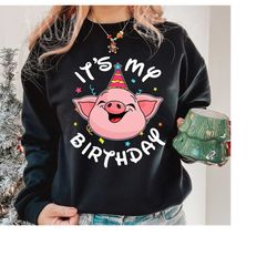 It's My Birthday Pig Portrait T-shirt, Pig Tshirt, Birthday Boy Girl Tee Shirts, Pig Birthday Party Gifts, Cute Pig Birt