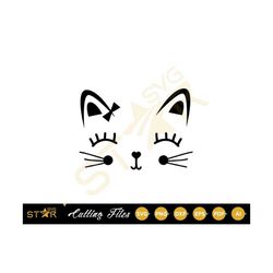 Cat Face Svg, Cat svg, Cute Cat svg , Digital Download, SVG, Cricut SVG, Cameo Silhouette