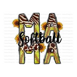 softball mama png, softball png, cowhide, mama png, sport png, sunflower, softball design, sublimation design, digital d