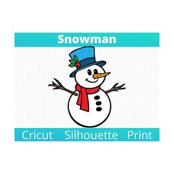 Snowman SVG Christmas Holiday PNG Clipart for Gifts, Decor, Signs, Parties, etc on Cricut, Silhouette, Sublimation, Prin