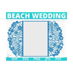 Under the Sea Gatefold Wedding Invitation SVG. Wedding Invitation Template, Wedding Card, cutting files, Birthday invita