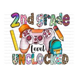 2nd Grade Level Unclocked Png, 2nd Grade, Teacher, Level Complete Png, Western, Last Day Of School, Sublimation Designs,