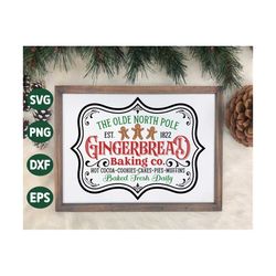 Gingerbread Baking Co SVG, Christmas Gingerbread Svg, Farmhouse Christmas dcor, Vintage Christmas Wall Art, Svg Files Fo
