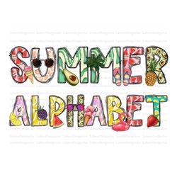 Summer Alphabet Png, Font Letters, Western Alphabet, Summer Design, Summer Letters, Summer Png, Sublimation Design, Digi