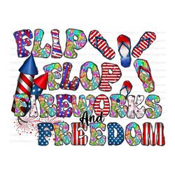 Flips Flops Fireworks and Freedom Png, 4th of July, Freedom, American Flag, Flips Flops Png, Western, Digital Download,S