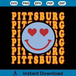Pittsburgh Steelers Smiley Face SVG Graphic Design File