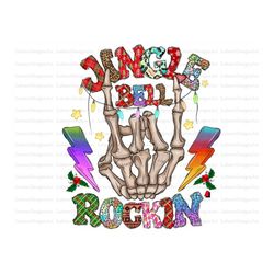 Jingle bell rockin PNG File, Sublimation Designs Download, Digital, Merry Christmas, Holiday, Christmas Lights Sublimati