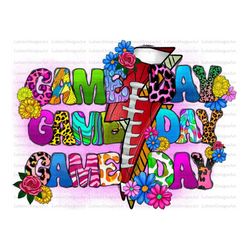 Game Day Football Png, Western, Football Png, Game Day Png, Football Design, Lightning Png, Leopard, Digital Download, S