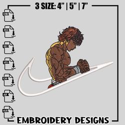 Baki nike embroidery design, Baki embroidery, Embroidery shirt, nike design, anime design,  Instant download