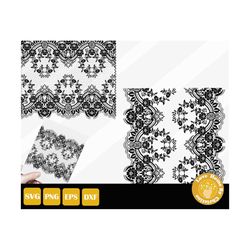 Lace Trim Border Boundary Divider Separator SVG PNG EPS Cut Files for Cricut Silhouette Files, Easy Cut, Instant Downloa