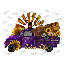 Farm Life Truck Sublimation Png, Farm life Png, Windmill Png, Cow Png, Sunflower Png, Animal Truck Png, Western Farm Png