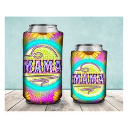 Western Mama Can Cooler PNG Sublimation Design, Mama Can Holder, Western Mama  12oz. Can Cooler Template, Tie Dye Mama C