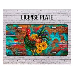 Western Coop Animals License Plate Png,Rooster License Plate Png Sublimation Design Download,Coop Animal License Plate P