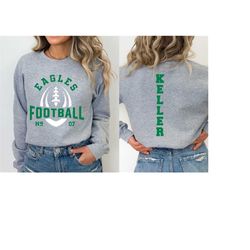 Personalized Football Name and Number Shirt Custom Football Sweatshirt Football Game Day Tee Customized High School Team