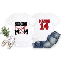 Glitter Senior Football Mom Shirt Football Shirts Senior Football Spirit Wear  Bella Canvas Short Sleeve T-shirt Customi