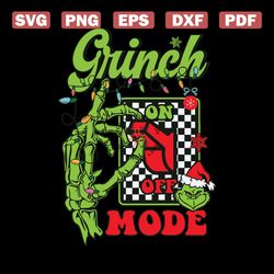 Grinch Mode On Retro Christmas Season SVG