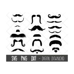 Moustache SVG bundle, Moustache clipart, moustache png, moustache vector, moustache cut file, dxf, moustache cricut silh