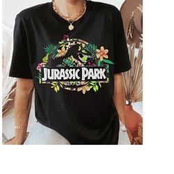 Jurassic Park Floral Tropical Fossil Logo Graphic Shirt, Jurassic World Jurassic Park Outfits shirt, Holidays Family Mat